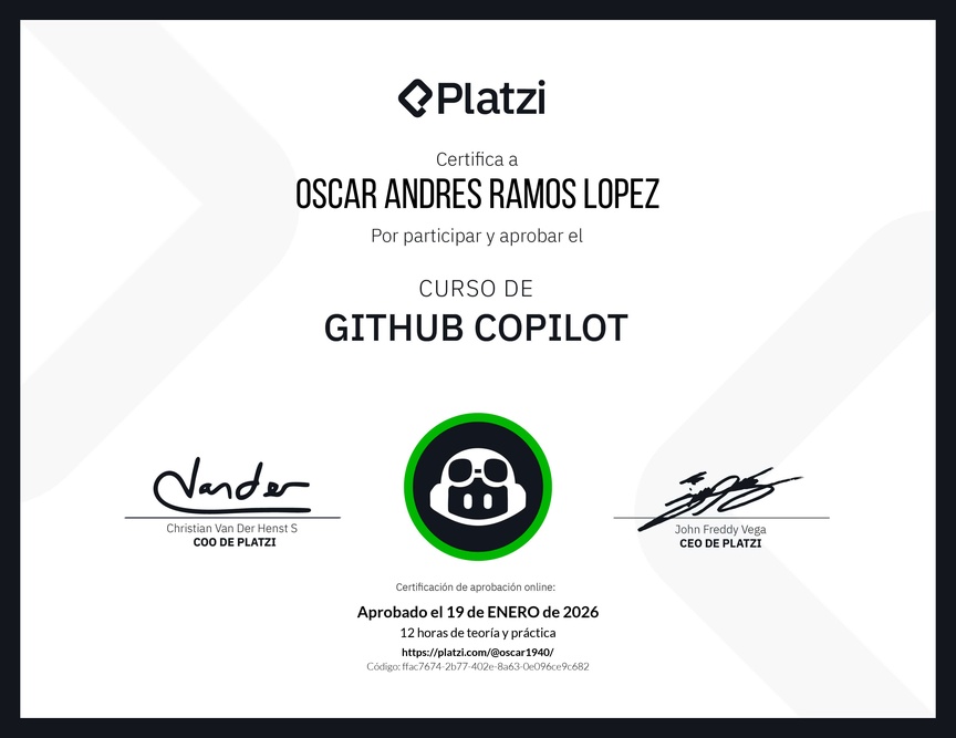 Diploma del Curso de GitHub Copilot