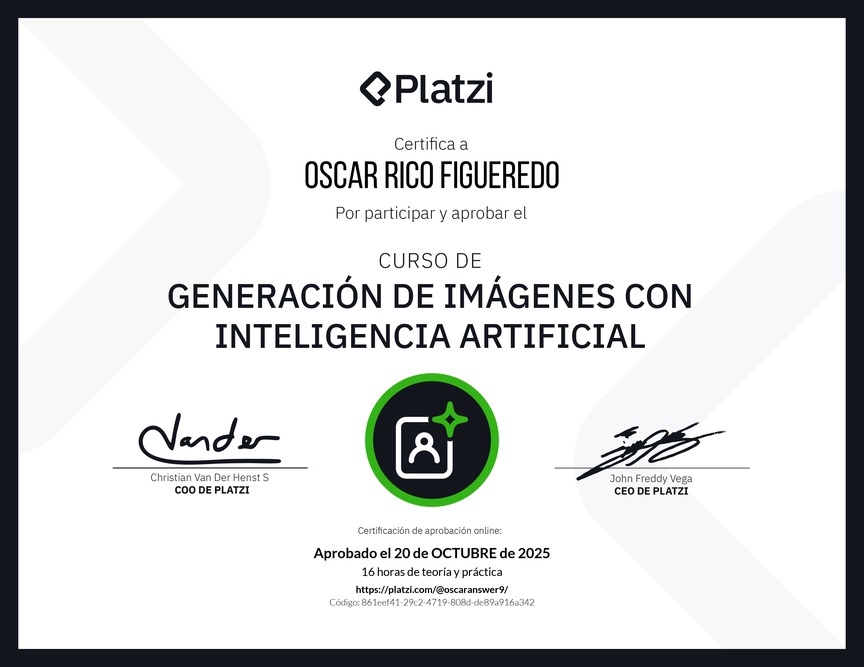 Diploma del Curso de Generación de Imágenes con Inteligencia Artificial