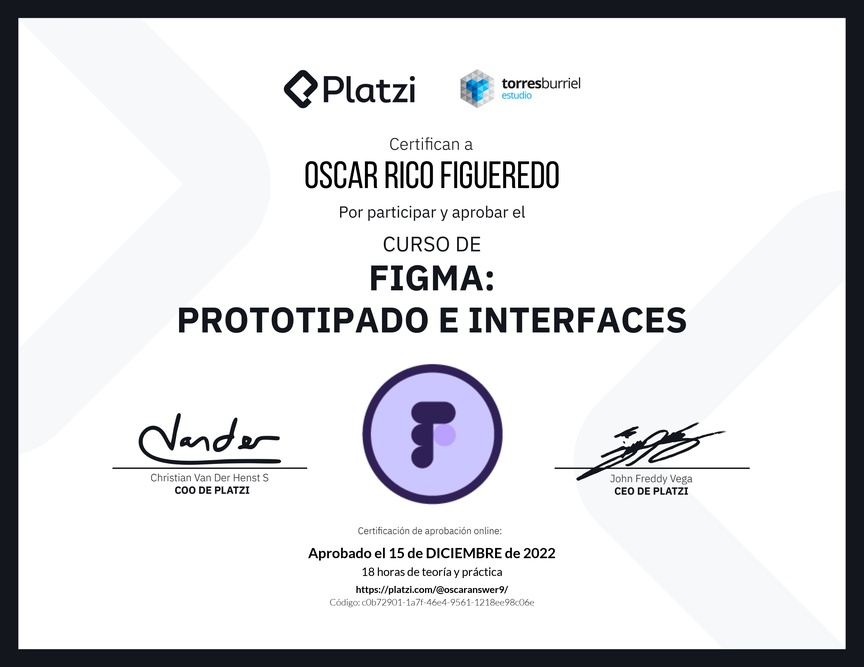 Diploma del Curso Básico de Figma - 2022