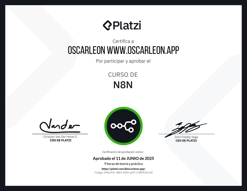 Diploma del Curso de N8N