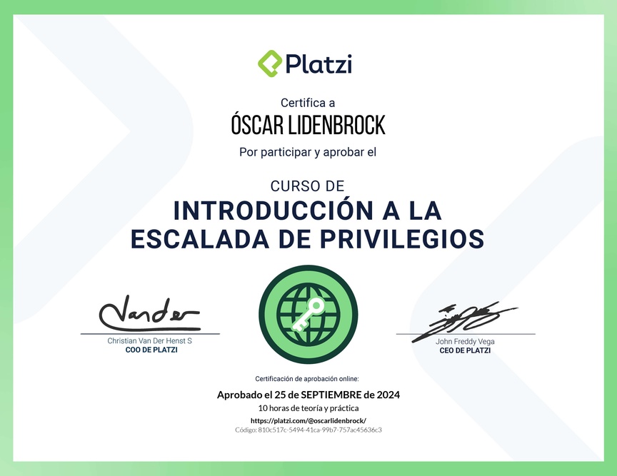Diploma del Curso de Hacking: Escalada de Privilegios