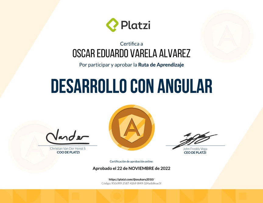 Diploma de la Ruta de Aprendizaje de Frontend a profundidad con Angular