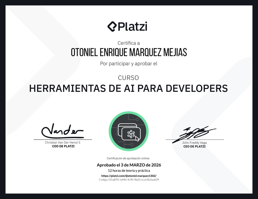 Diploma del Curso de Herramientas de AI para Devs