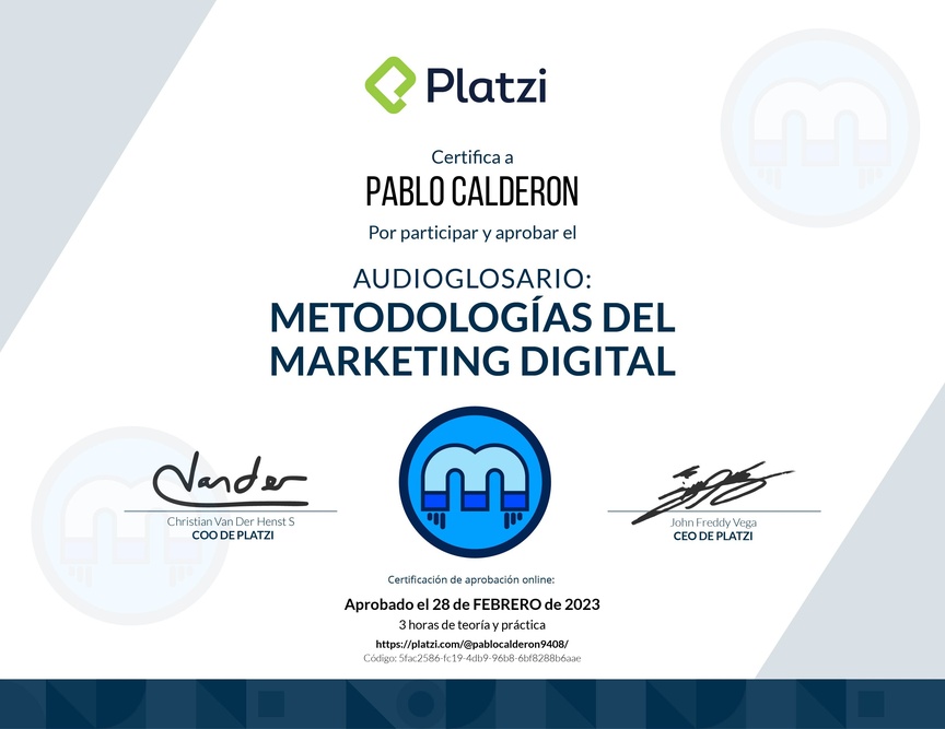 Diploma de Audioglosario: aprende a calificar usuarios