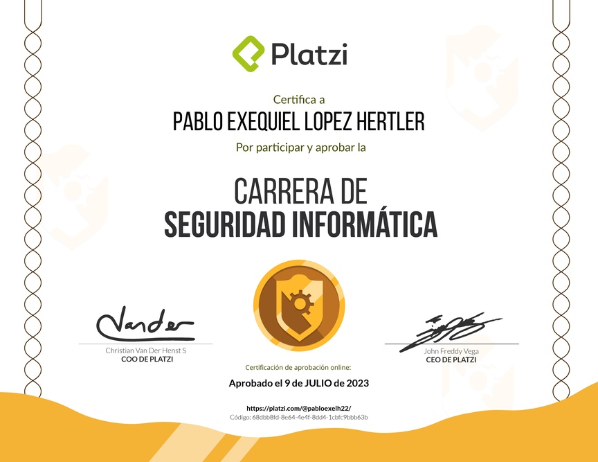 Diploma de la Ruta de Aprendizaje de Seguridad Informática