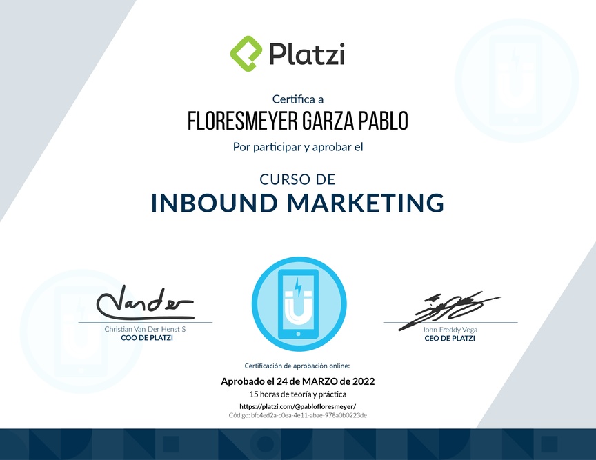 Diploma del Curso de Retención de Clientes con Inbound Marketing