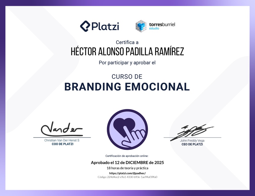 Diploma del Curso de Branding Emocional