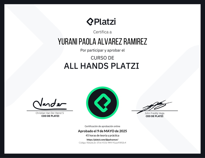 Diploma de All Hands Q1 - 2025 2