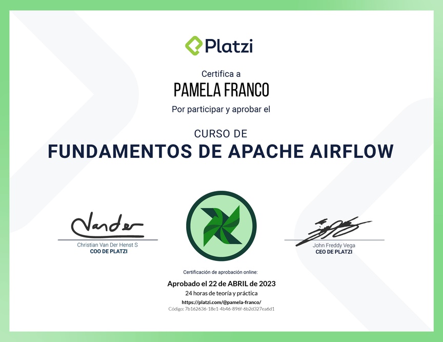 Diploma del Curso de Fundamentos de Apache Airflow