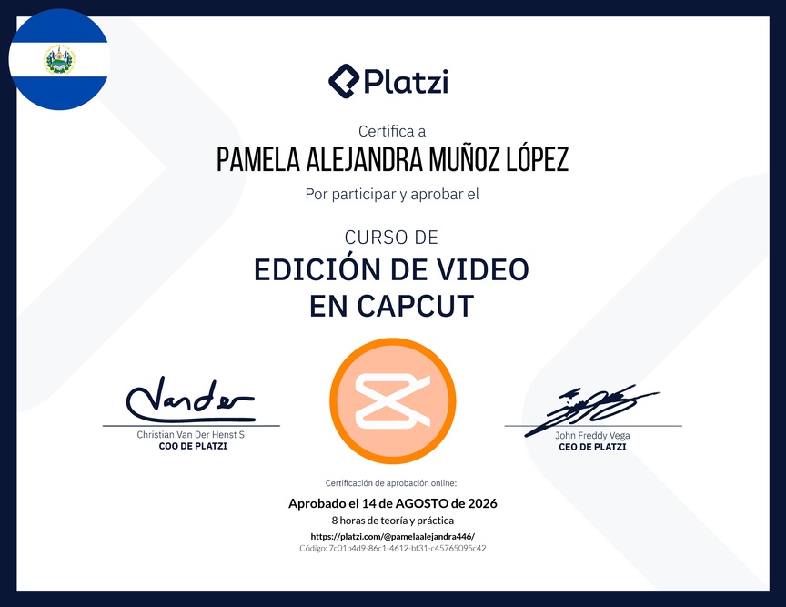 Diploma del Curso de Edición de Video con Capcut