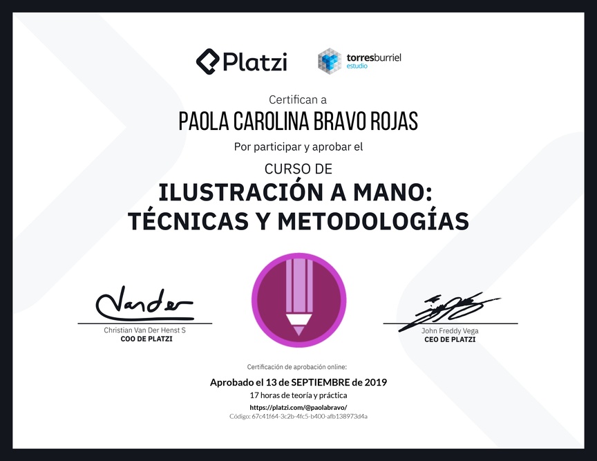 Diploma del Curso de Ilustración a Mano: Técnicas y Metodologías