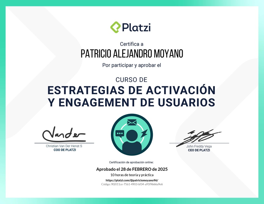 Diploma del Curso de Estrategias de Activación y Engagement de Usuarios