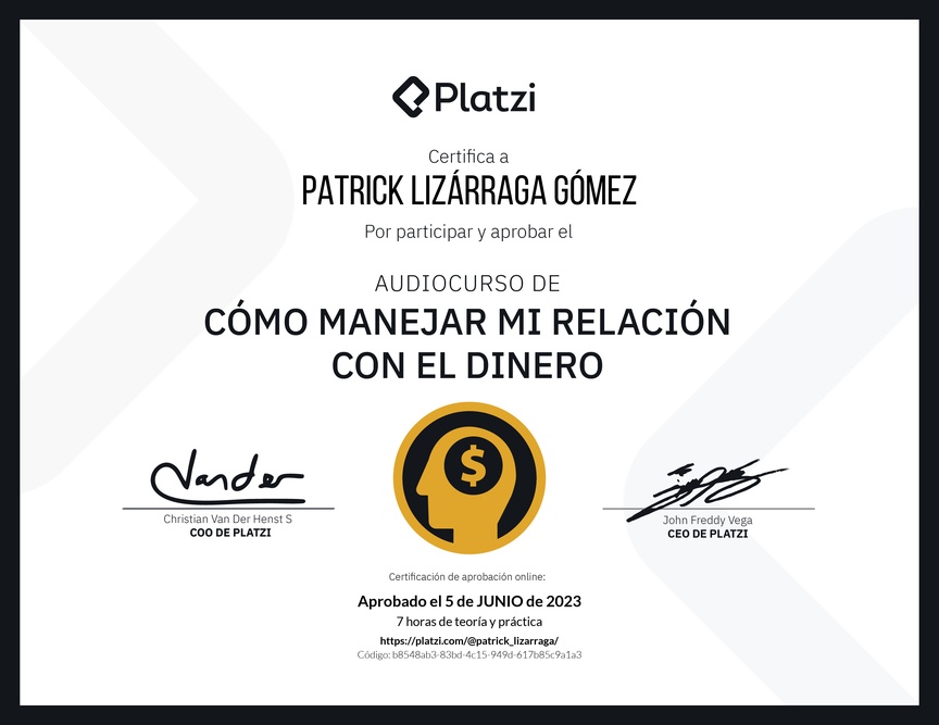Diploma del Curso de Estrategias Financieras personales
