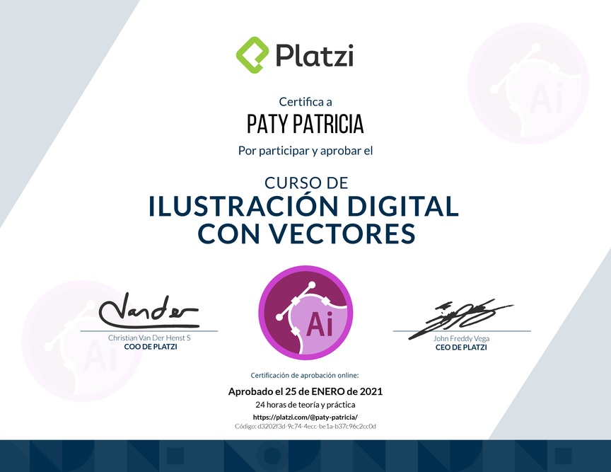 Diploma del Curso de Ilustración Vectorial Digital