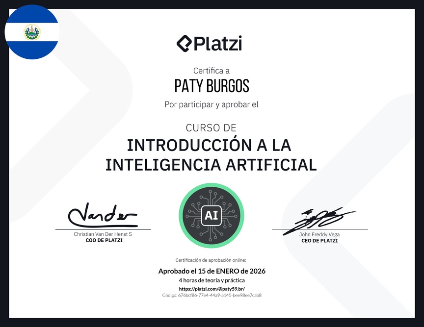 Diploma del Curso Gratis de Introducción a la Inteligencia Artificial