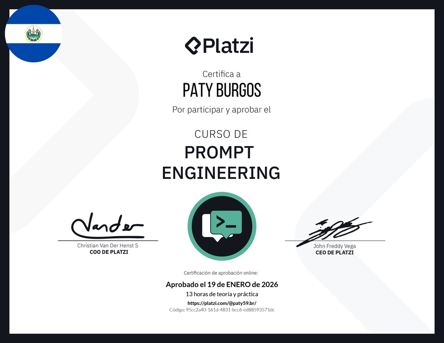 Diploma del Curso de Prompt Engineering