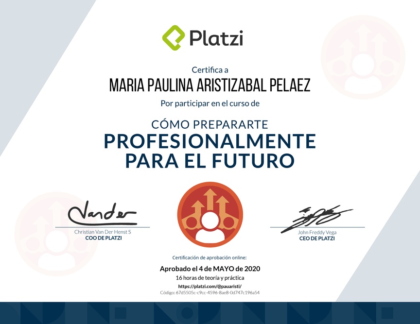 Diploma de Cómo Prepararte Profesionalmente para el Futuro