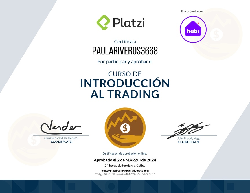 Diploma del Curso de Introducción al Trading