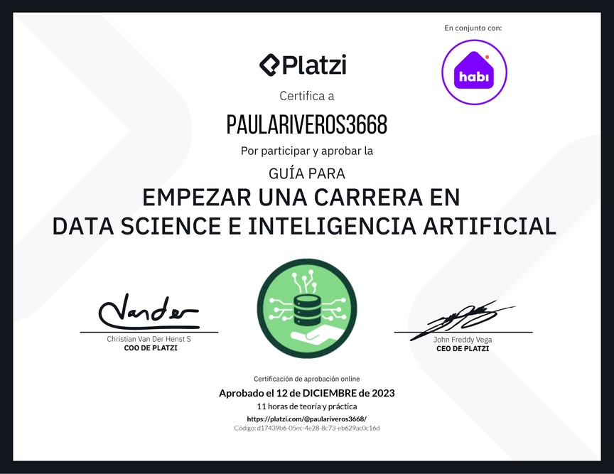Diploma de Guía para Empezar una Carrera en Data Science e Inteligencia Artificial