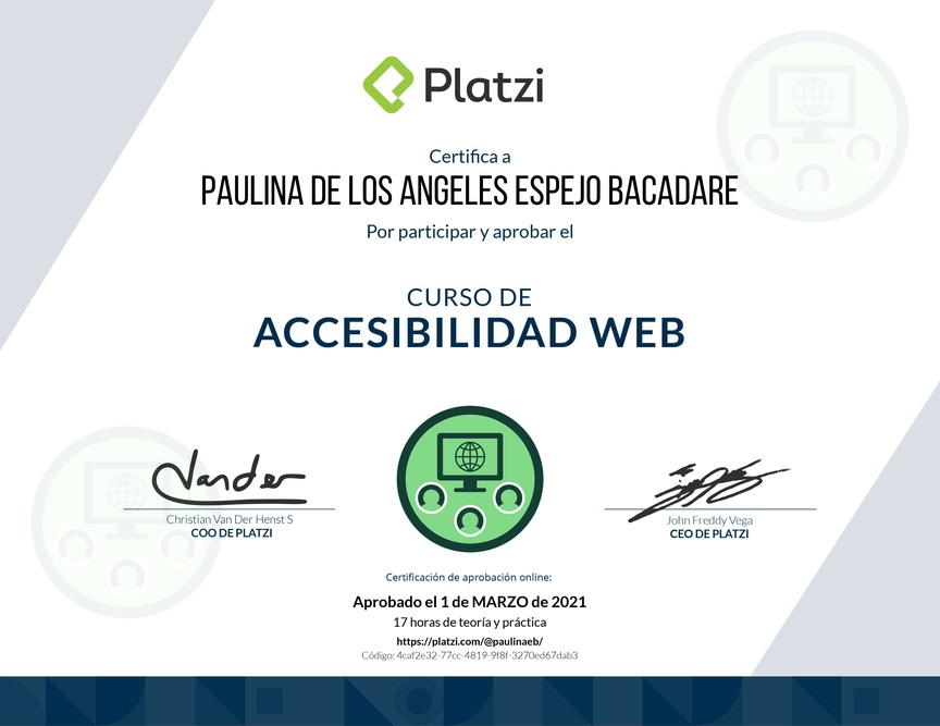Diploma del Curso de Accesibilidad Web
