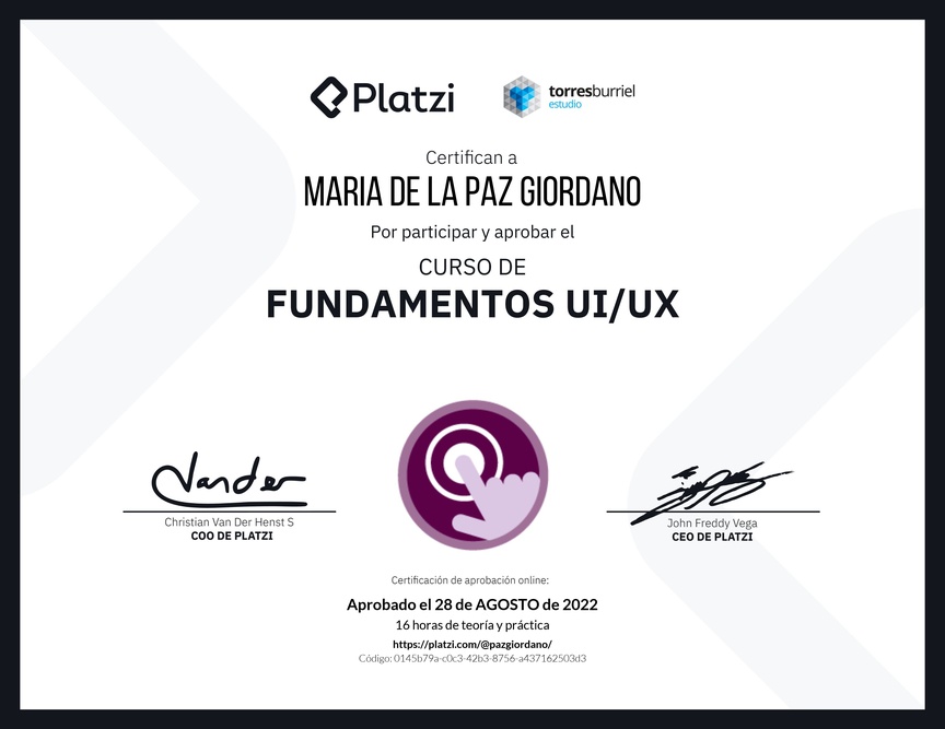 Diploma del Curso de Fundamentos UI/UX