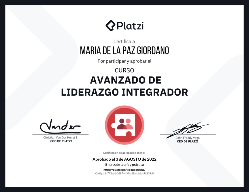 Diploma del Curso Avanzado de Liderazgo: Adapta tu Estilo de Liderazgo