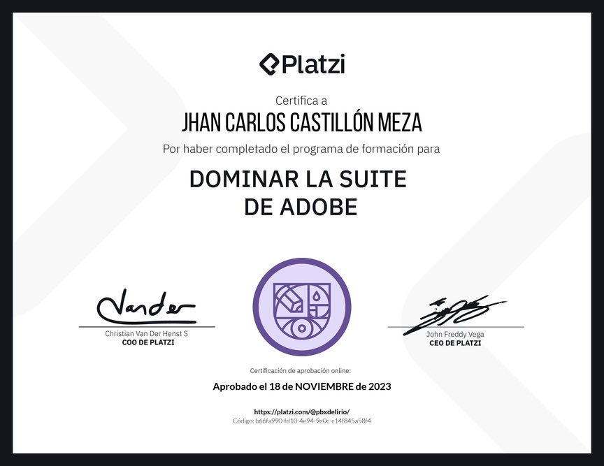 Diploma de la Ruta de Aprendizaje de Domina la Suite de Adobe