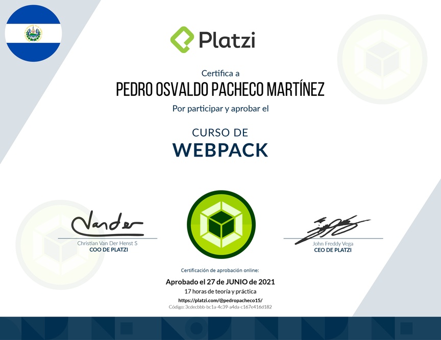 Diploma del Curso de Webpack