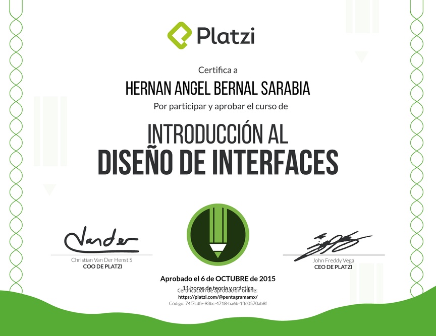 Diploma de Introducción al Diseño de Interfaces 2017