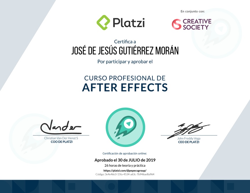 Diploma del Curso de After Effects 2016