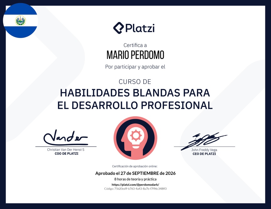 Diploma del Curso de Habilidades Blandas para el Desarrollo Profesional
