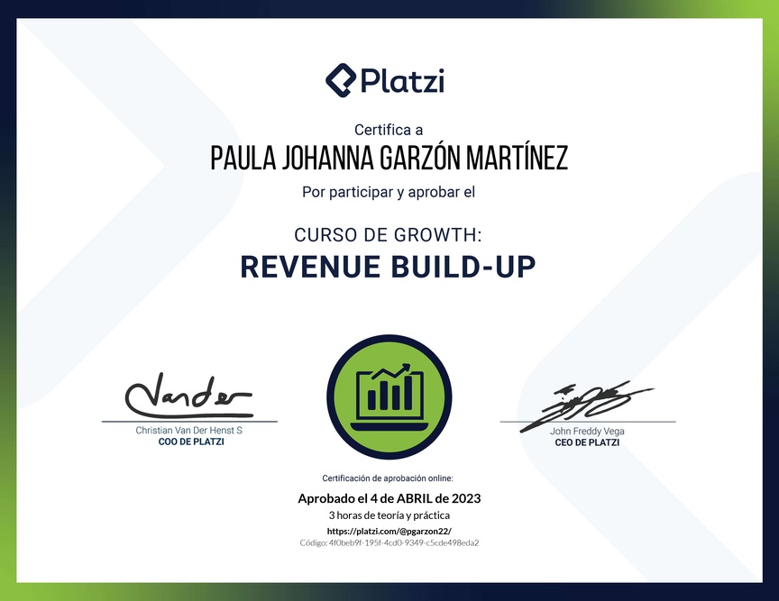 Diploma del Curso de Growth: Revenue Build-Up