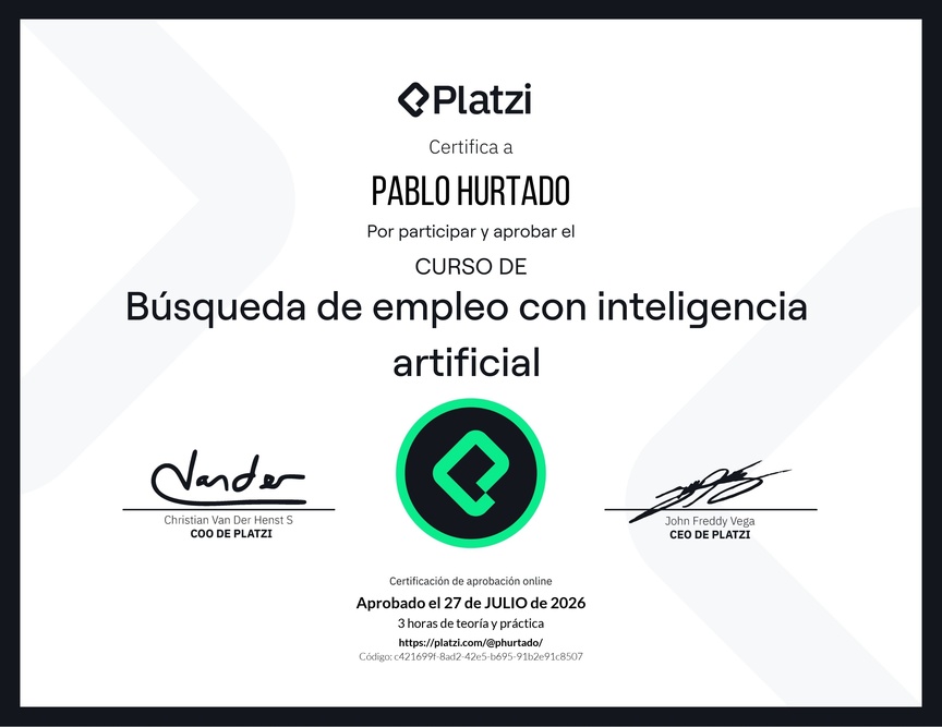 Diploma de Búsqueda de empleo con inteligencia artificial