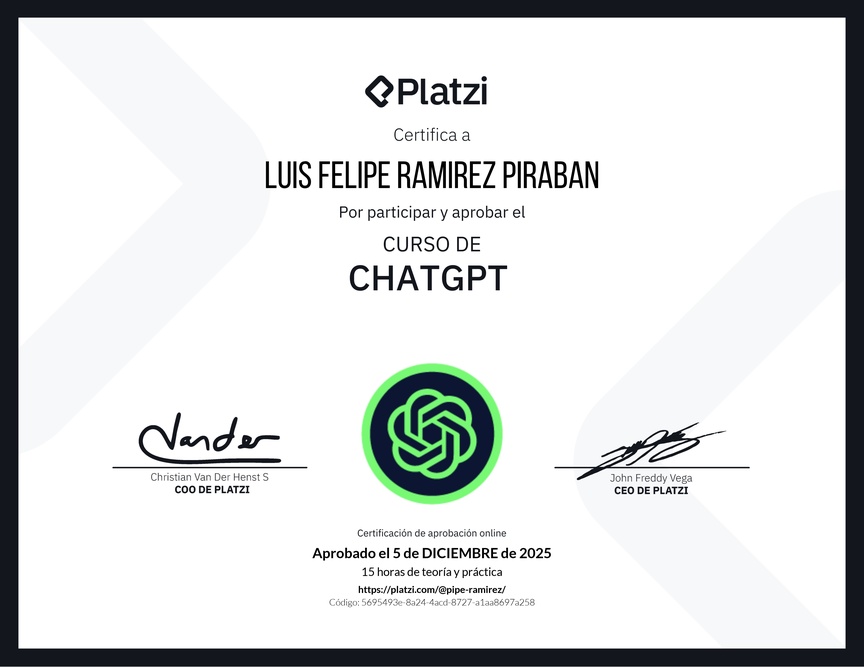 Diploma del Curso de ChatGPT