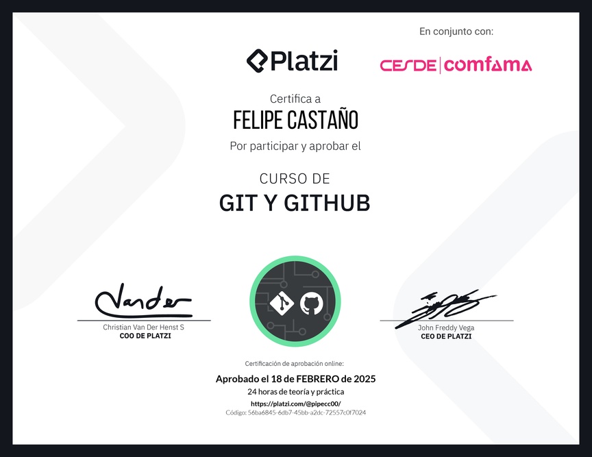 Diploma del Curso de Git y GitHub