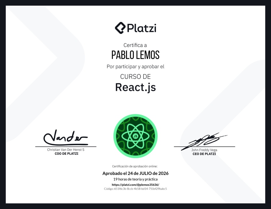 Diploma del Curso de React.js