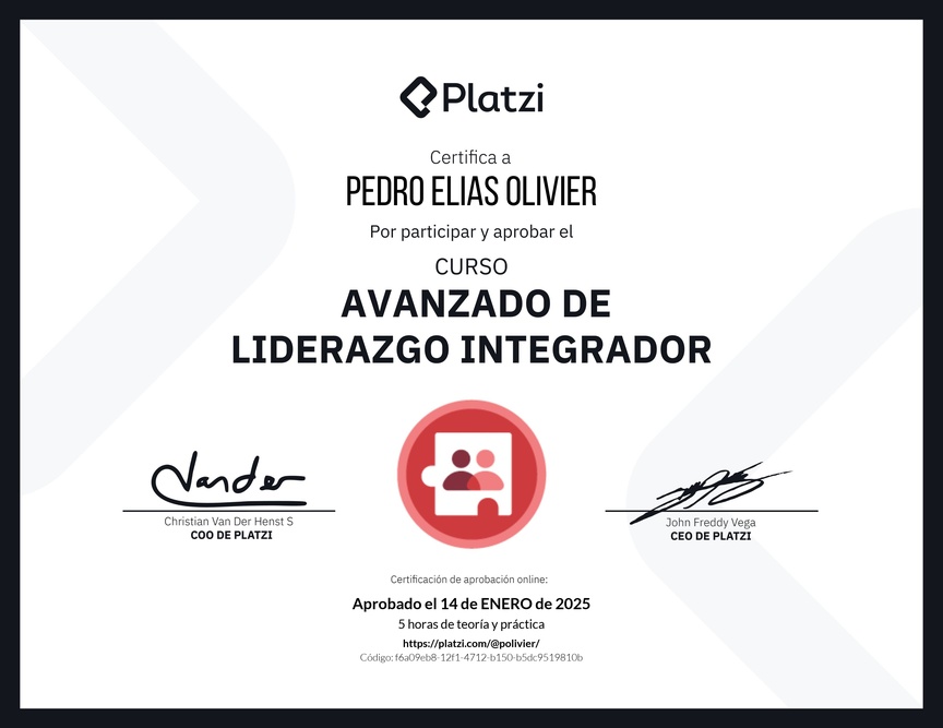 Diploma del Curso Avanzado de Liderazgo: Adapta tu Estilo de Liderazgo