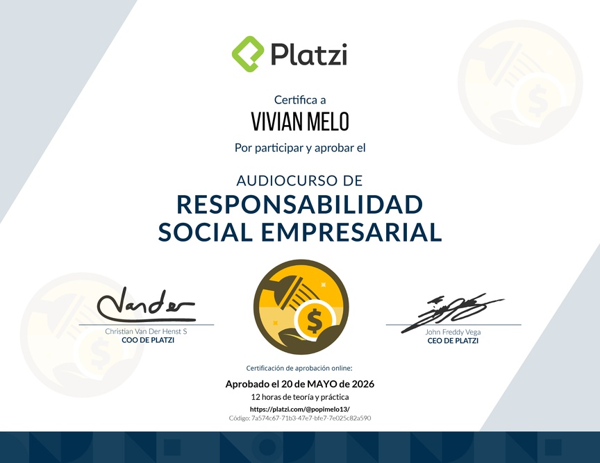 Diploma de Audiocurso de Responsabilidad Social Empresarial