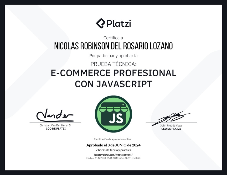 Diploma de Prueba Técnica: E-commerce Profesional con JavaScript