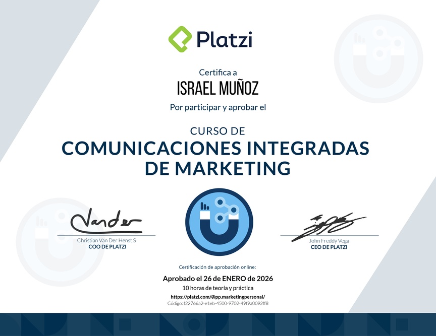 Diploma del Curso de Comunicaciones Integradas de Marketing