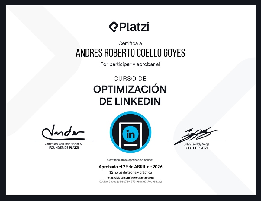 Diploma del Curso de Optimización de LinkedIn