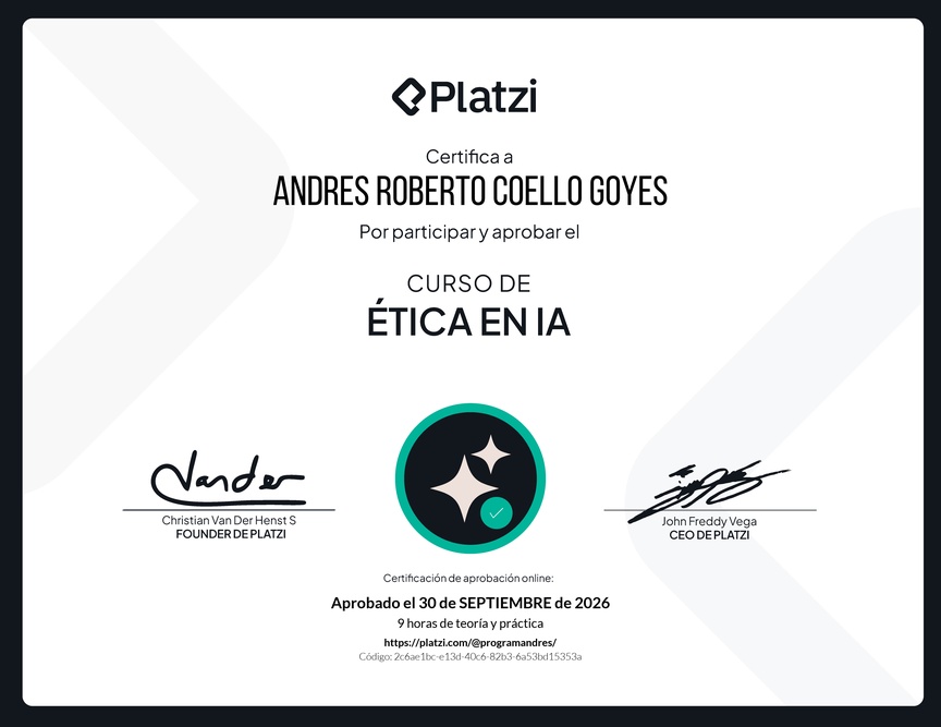 Diploma del Curso de Ética en IA