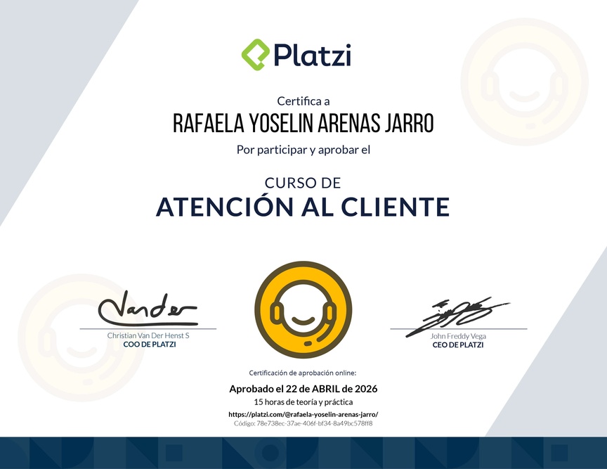 Diploma del Curso de Atención al Cliente