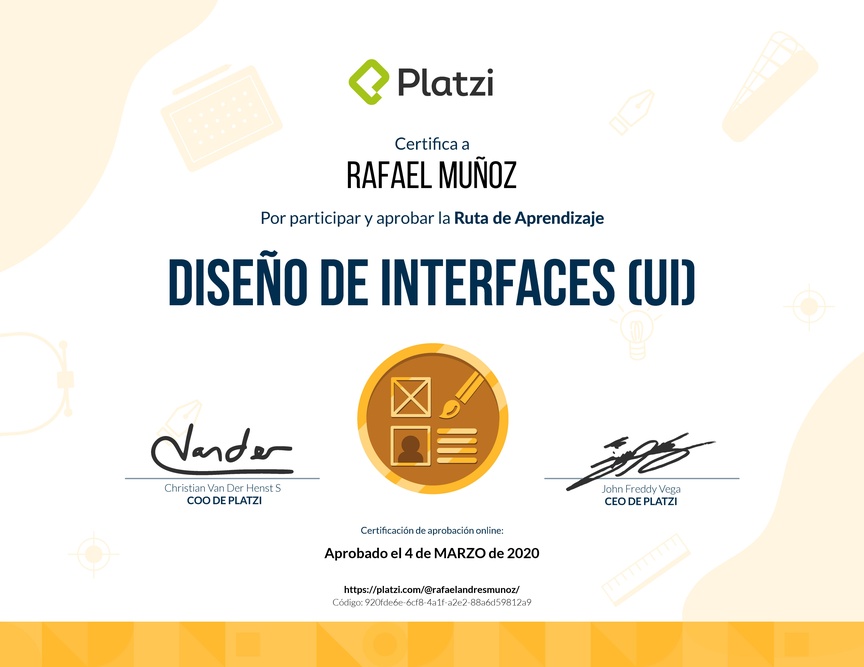 Diploma de la Ruta de Aprendizaje de Diseño de Interfaces (UI)