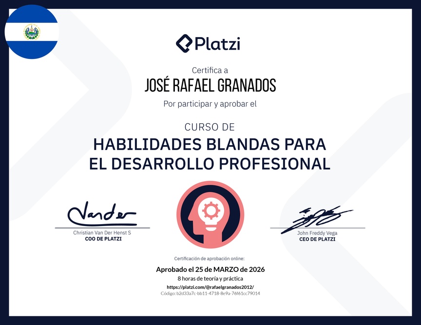 Diploma del Curso de Habilidades Blandas para el Desarrollo Profesional