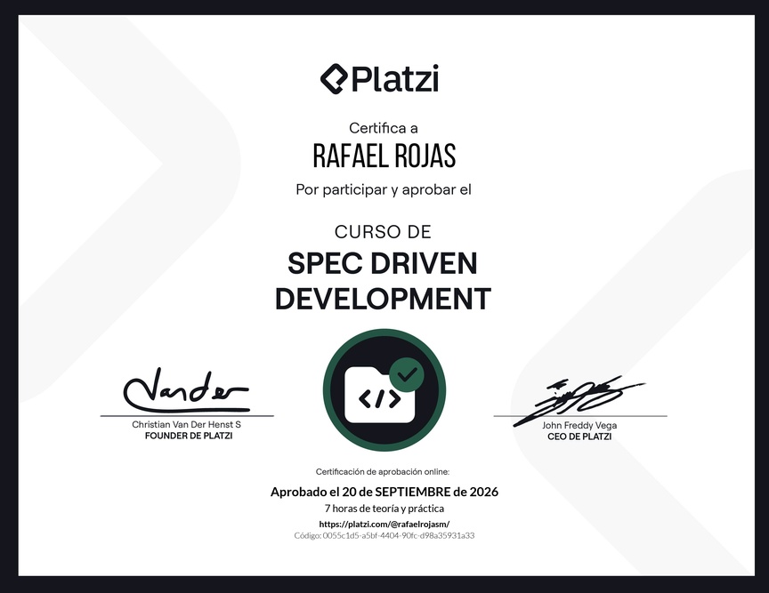Diploma del Curso de Spec Driven Development