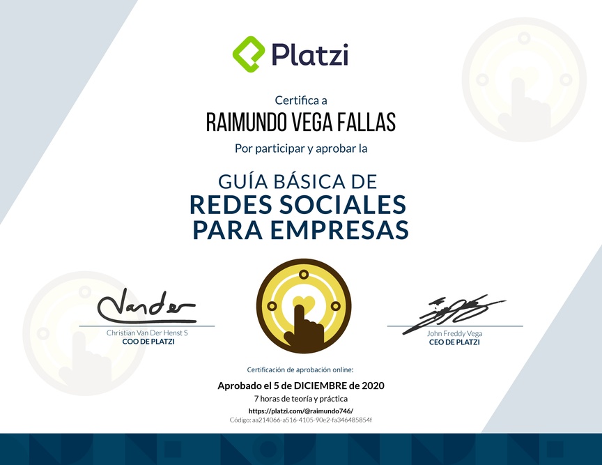 Diploma de Guía Básica de Redes Sociales para Empresas