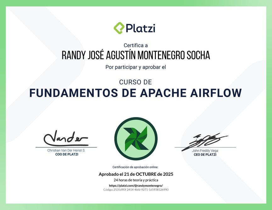 Diploma del Curso de Fundamentos de Apache Airflow