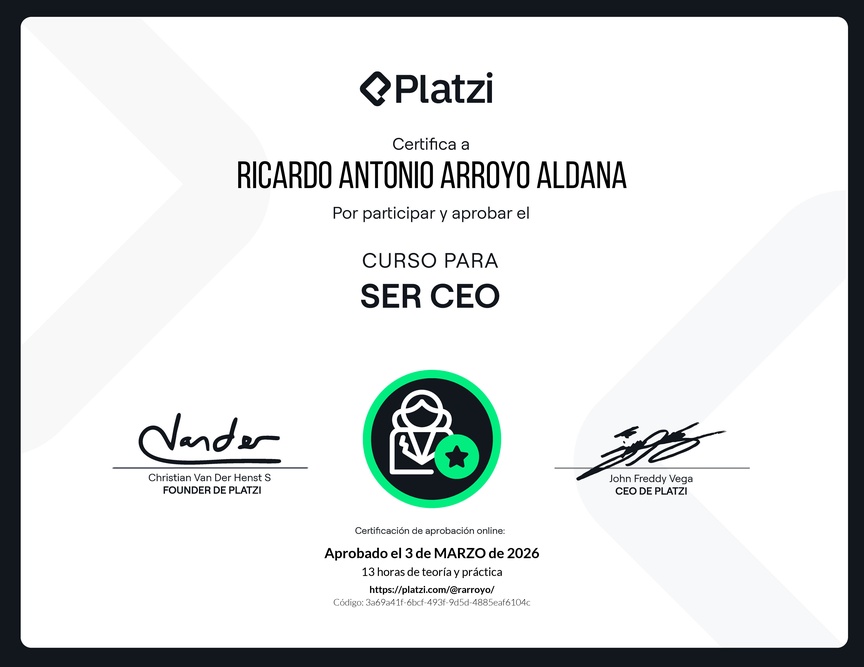 Diploma del Curso para ser CEO 2025