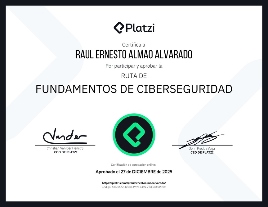 Diploma de la Ruta de Aprendizaje de Fundamentos de Ciberseguridad